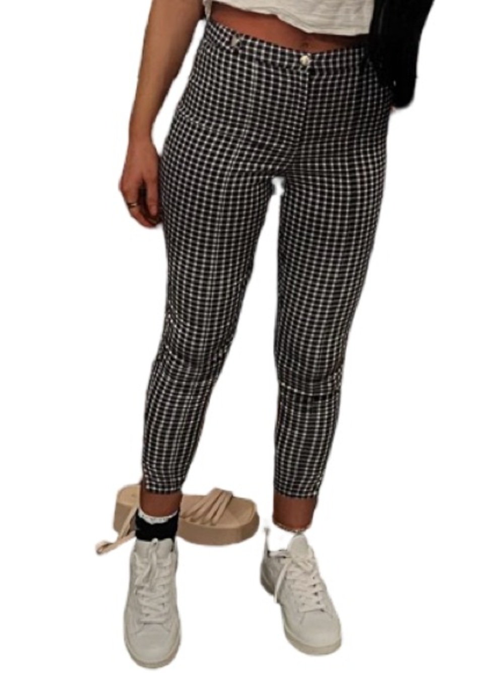forever 21 black and white checkered pants